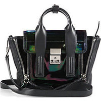 3.1 Phillip Lim Pashli Iridescent Oil-Slick Patent-Leather Mini Satchel photo