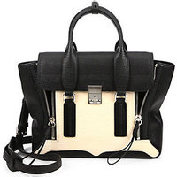 3.1 Phillip Lim Pashli Medium Two-Tone Shark-Embossed Leather Satchel photo