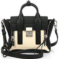 3.1 Phillip Lim Pashli Mini Two-Tone Shark-Embossed Leather Satchel photo