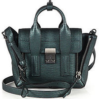 3.1 Phillip Lim Pashli Mini Metallic Shark-Embossed Leather Satchel photo