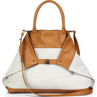 Akris Ai Medium Convertible Two-Tone Canvas & Leather Tote photo