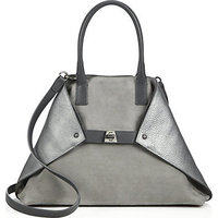 Akris Ai Medium Convertible Metallic Multitone Leather & Suede Tote photo