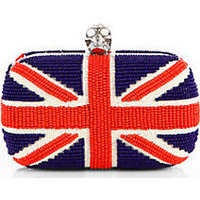 Alexander McQueen Beaded Britania Skull Box Clutch photo