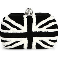 Alexander McQueen Britania Skull Mink Fur Clutch photo