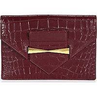 Alexander McQueen Crocodile-Embossed Envelope Clutch photo