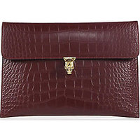 Alexander McQueen Crocodile-Embossed Skull Envelope Clutch photo