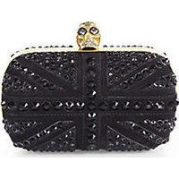 Alexander McQueen Crystal-Studded Britania Skull Box Clutch photo