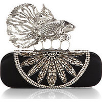 Alexander McQueen Embellished Fish Knuckle Box Clutch photo