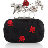 Alexander McQueen Embroidered Floral Knuckle Box Clutch photo