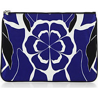 Alexander McQueen Floral Skull-Zip Silk Pouch photo