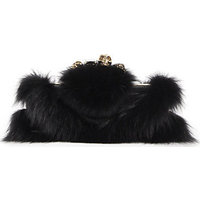 Alexander McQueen Fox Fur Knuckle Box Clutch photo