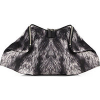 Alexander McQueen Fur-Print De Manta Clutch photo