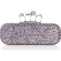 Alexander McQueen Glittered Knuckle Box Clutch photo