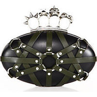 Alexander McQueen Harnessed Leather Skull Box Clutch photo