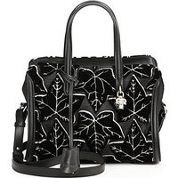 Alexander McQueen Ivy Jacquard Small Padlock Zip-Around Satchel photo