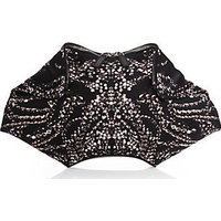 Alexander McQueen Jewel-Print Silk & Leather De Manta Clutch photo