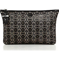 Alexander McQueen Laser-Cut Lambskin Leather Clutch photo