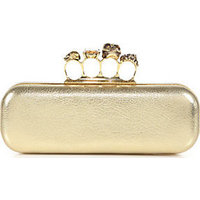 Alexander McQueen Metallic Knuckle Box Clutch photo