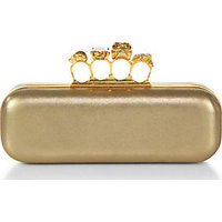 Alexander McQueen Metallic Knuckle Box Clutch photo