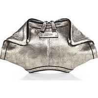 Alexander McQueen Metallic Leather Mini De Manta Clutch photo