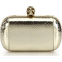 Alexander McQueen Metallic Python Skull Box Clutch photo