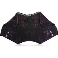 Alexander McQueen Moth-Print Silk Mini De Manta Clutch photo