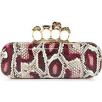 Alexander McQueen Multicolor Python Knuckle Box Clutch photo