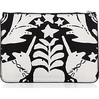 Alexander McQueen Naive Pegan Print Silk & Leather Pouch photo