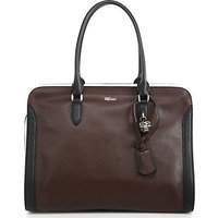 Alexander McQueen Padlock Large Two-Tone Leather Zip Satchel photo