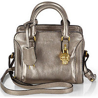 Alexander McQueen Padlock Metallic Mini Zip Satchel photo