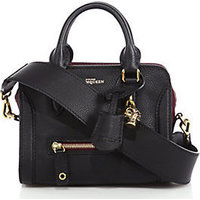 Alexander McQueen Padlock Mini Two-Tone Leather Zip Satchel photo