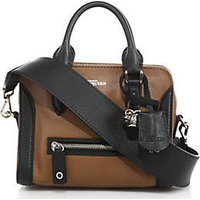 Alexander McQueen Padlock Mini Two-Tone Leather Zip Satchel photo