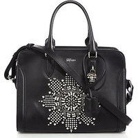 Alexander McQueen Padlock Small Studded Zip Satchel photo