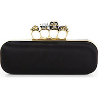 Alexander McQueen Satin Knuckle Box Clutch photo