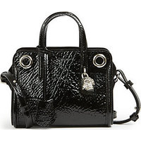 Alexander McQueen Small Patent Leather Padlock Zip-Around Satchel photo