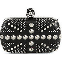 Alexander McQueen Studded Britania Skull Box Clutch photo