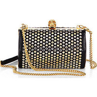 Alexander McQueen Studded Faceted Clutch with Chain Strap photo