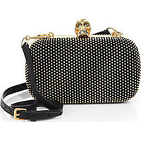 Alexander McQueen Studded Skull Clutch with Leather Strap photo