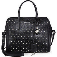 Alexander McQueen Studded Small Padlock Zip-Around Satchel photo