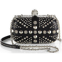 Alexander McQueen Studded Union Jack Skull Box Clutch photo