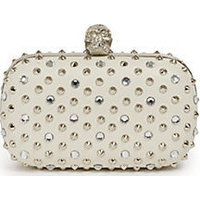 Alexander McQueen Studs & Swarovski Faceted Skull Box Clutch photo