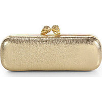 Alexander McQueen Twin Skull Metallic Box Clutch photo