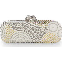 Alexander McQueen Twin Skull Swirl-Studded Box Clutch photo