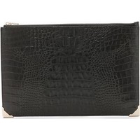 Alexander Wang Alligator Embossed Prisma Flat Clutch photo