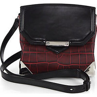 Alexander Wang Marion Prisma Embossed Leather Crossbody Bag/Silvertone photo