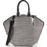 Alexander Wang Prisma Emile Embossed Leather Tote/Silvertone photo