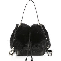 Alice + Olivia Shearling & Leather Bucket Bag photo