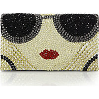 Alice + Olivia Stace Face Sequined Leather Clutch photo