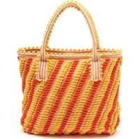 Antonello Large Tote with Diagonal Stripes photo