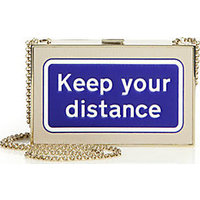 Anya Hindmarch Imperial Keep Your Distance Leather Clutch photo